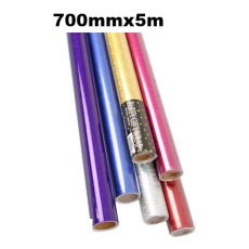 Paper Gift Wrap 700mmx5m Metallic Rolls - assorted
